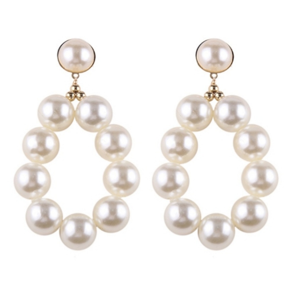 Statement Pearl Hoop Earrings